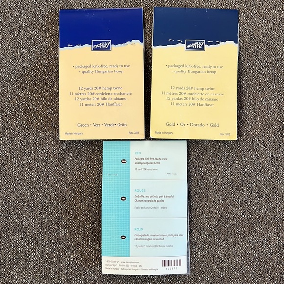 Stampin’ Up colored Hemp twine 36 yards total factory sealed. NWT - Picture 2 of 8